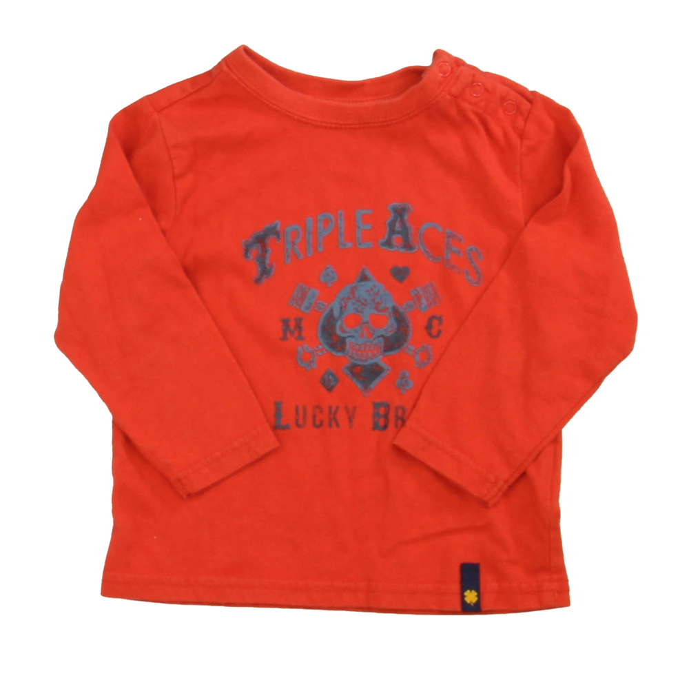 Lucky Brand Boys Red Long Sleeve T-Shirt size: 18 Months